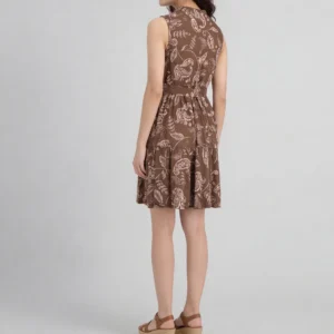 Sleeveless Printed Tiered Dress